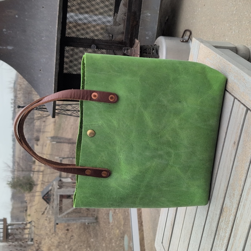 KMM & CO Mini Leather Tote Bag Fern - Picture 1 of 13